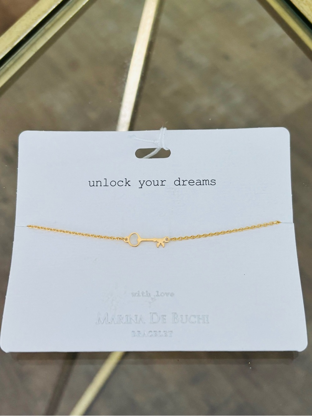 NWT marina de buchi gold key bracelet gold plated